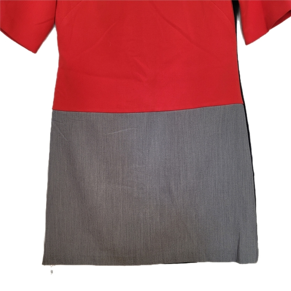 Eliza J Dress Womens Size 6 Red Gray Colorblock 3/4 Sleeve - Picture 4 of 10
